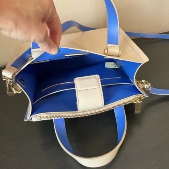 Kate Spade Arbour Hill Leather Cream Blue Bag - Picture 2 of 9